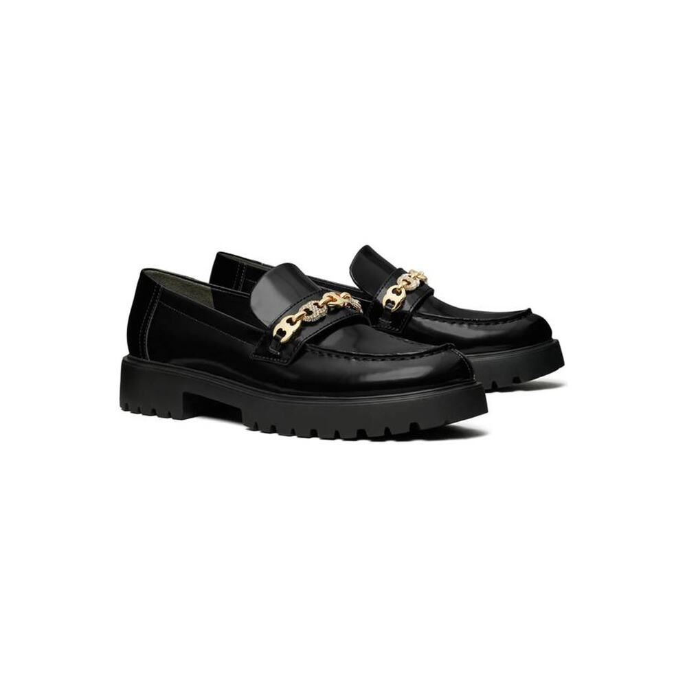 Tory Burch Pavé Gemini Link Lug Loafer in Black 6.5